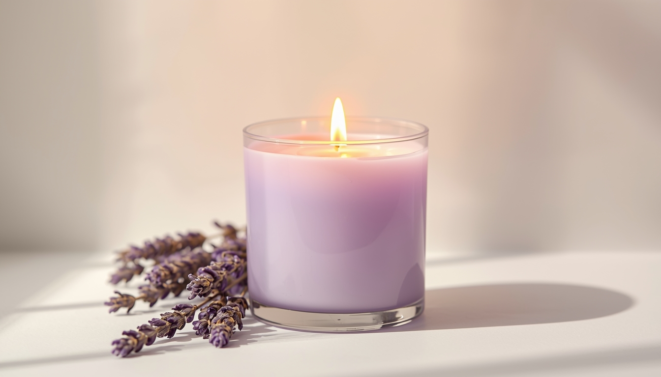 Lavendel geurkaars van Quodrynnaz